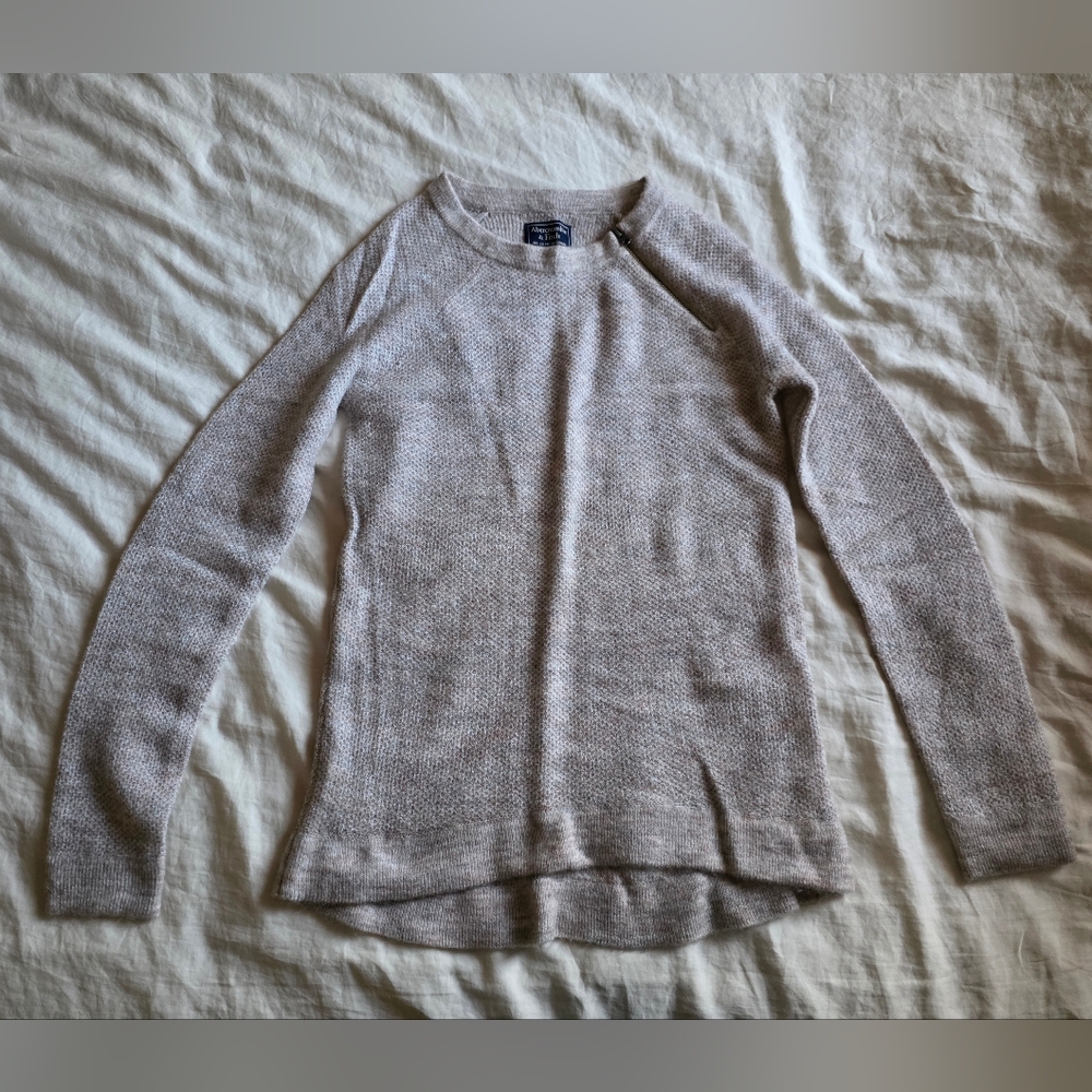 Abercrombie & Fitch Sweater with Zipper, XSmall, Tan/Light Brown